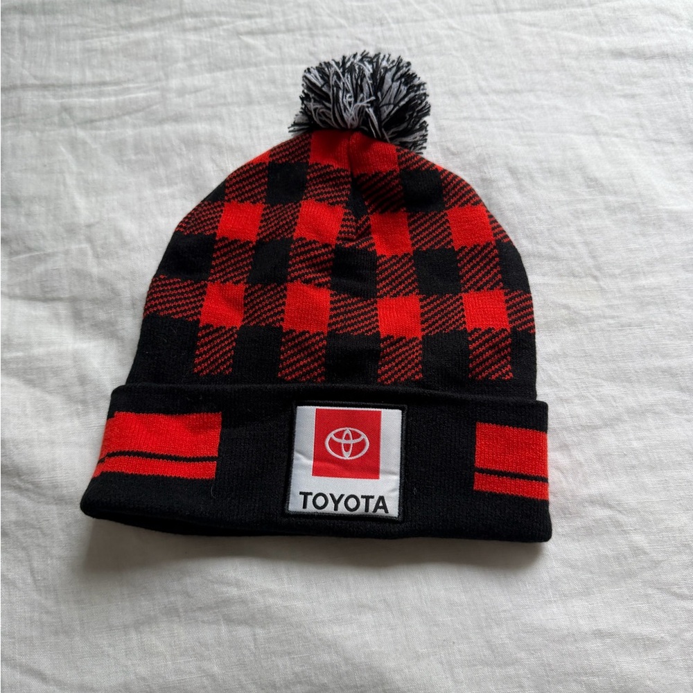Toyota Red and Black Plaid Beanie